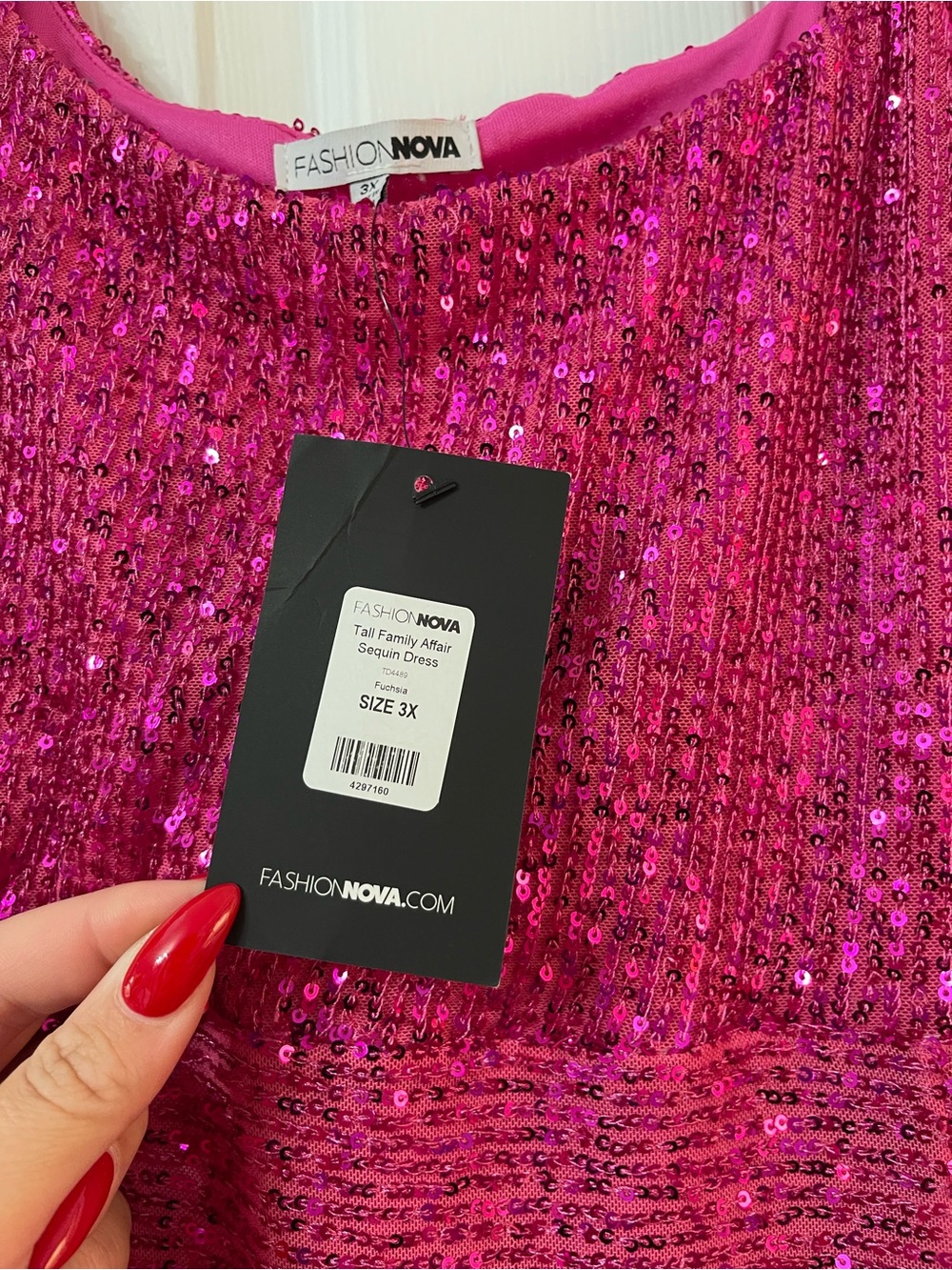 Fashion Nova Fuchsia Sequin Maxi Dress TALL - Picture 5 of 12
